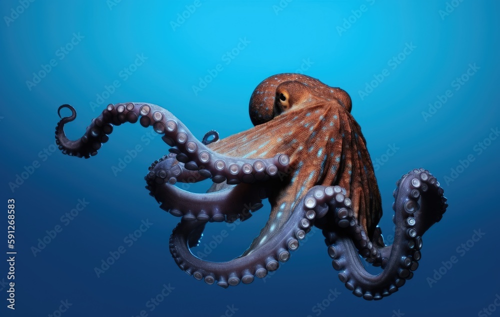 Common octopus Octopus vulgaris . Wildlife animal. created with Generative AI technology